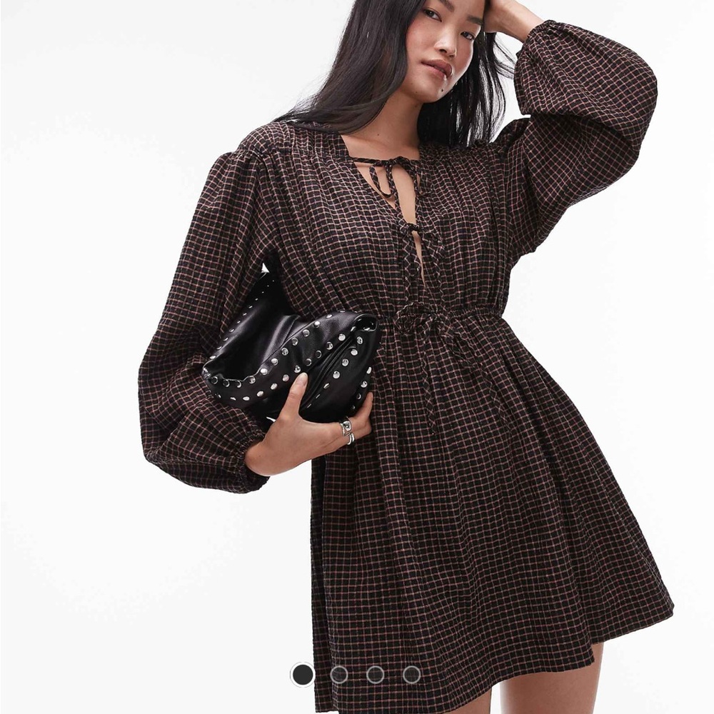 Chic Plaid Long Sleeve Dress